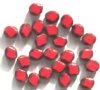 25 9mm Diamond-Shaped Window Beads Opaque Speckled Red